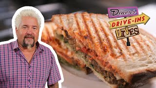 Guy Fieri Eats a Meatloaf Sandwich | Diners, DriveIns and Dives | Food Network