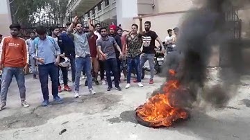 ABVP protest against Cluster University Jammu