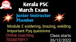 Kerala PSC Junior instructor Plumber Module 2 Mcq questions ✌✌