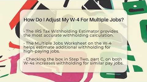How Do I Adjust My W-4 For Multiple Jobs? - Your Paycheck Planner