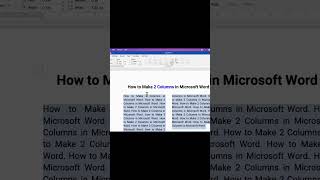 How to Make 2 Columns in Microsoft Word #shorts Net Worth