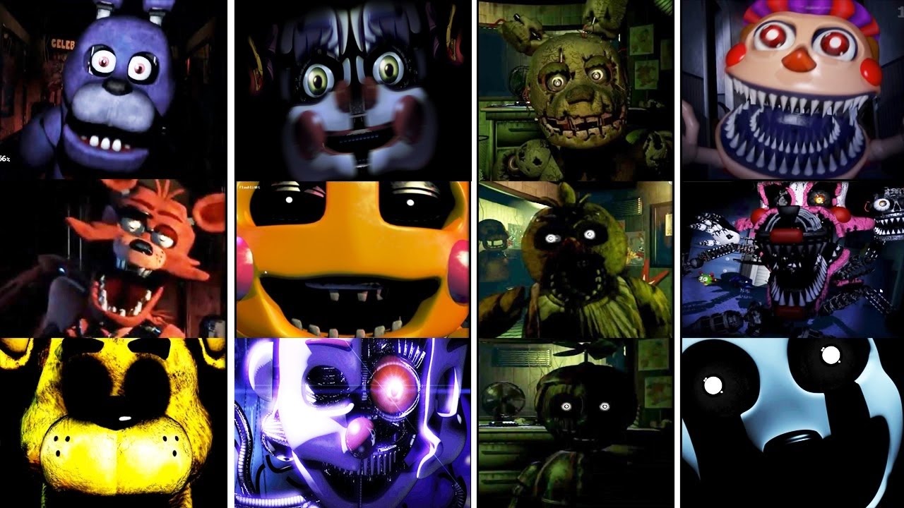 Five Nights at Freddy's 1-5 Jumpscare Simulator (FNAF 1 - 4 & FNAF SISTER  LOCATION) 