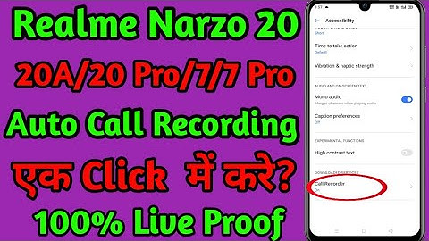 Realme Narzo 20/7 Series Auto Call Recording kaise kare/Realme Mobile Auto Call Recording problem Fx