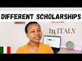 Different types of scholarships in Italy| Study with These Scholarships| Study For Free in Italy