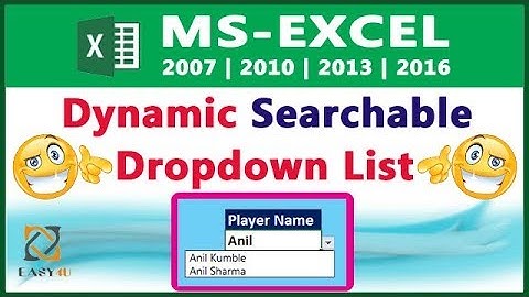 Dynamic Searchable Drop Down List in Excel in HINDI - Lesson 75