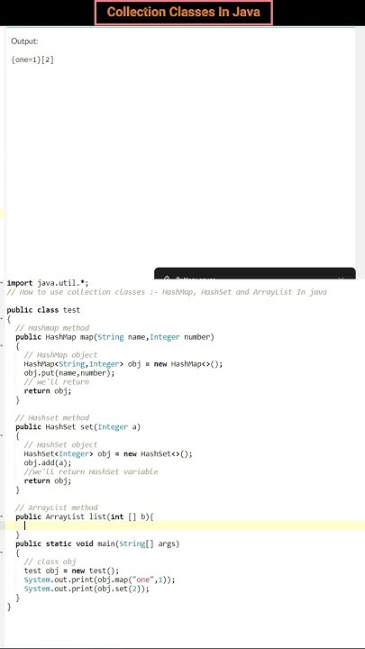 How To Use Collection Classes In Java #shorts #java #coding - YouTube