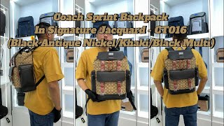 MG Review: Coach Sprint Backpack In Signature Jacquard - CT016 (BlackAntiqueNickel/Khaki/BlackMulti)