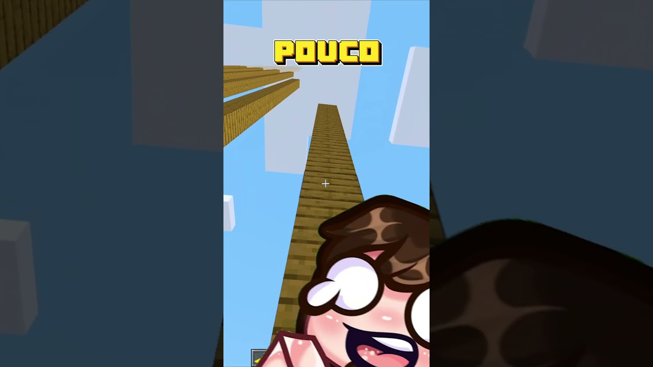 EU PULEI DO BLOCO MAIS ALTO DO MINECRAFT!  #shortsminecraft #minecraft