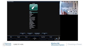 Mindray M6 Ultrasound Machine - Choosing a Preset