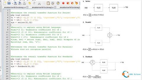 Transfer Function -Process Control Example 4 using Octave. Solve Series, Parallel, Negative Feedback
