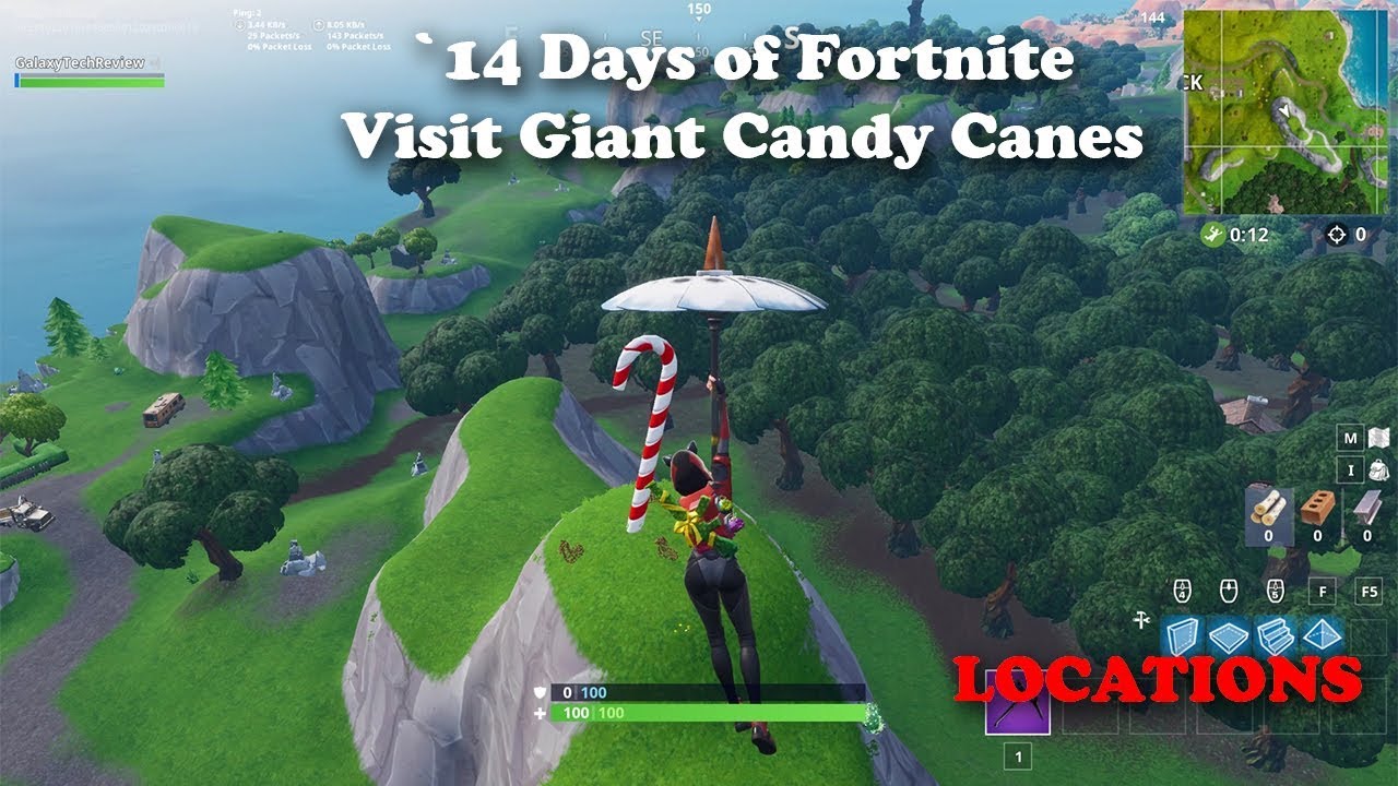 14 Days of Fortnite Day 2 Visit Giant Candy Canes
