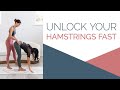The real way to unlock your hamstrings follow along stretch alba yoga academy