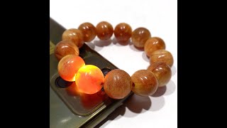 Gelang Kayu Pinus / Damar Wangi TEMBUS CAHAYA kwalitas Terbaik