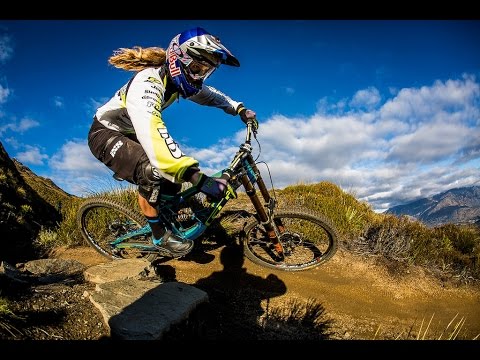 girl downhill mountain bike