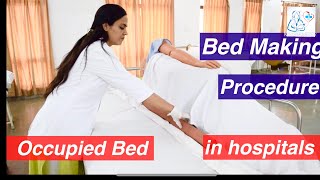 Occupied bed making procedure l Bedmaking Part 3 l Medical and Nursing l Rashmi Rajora