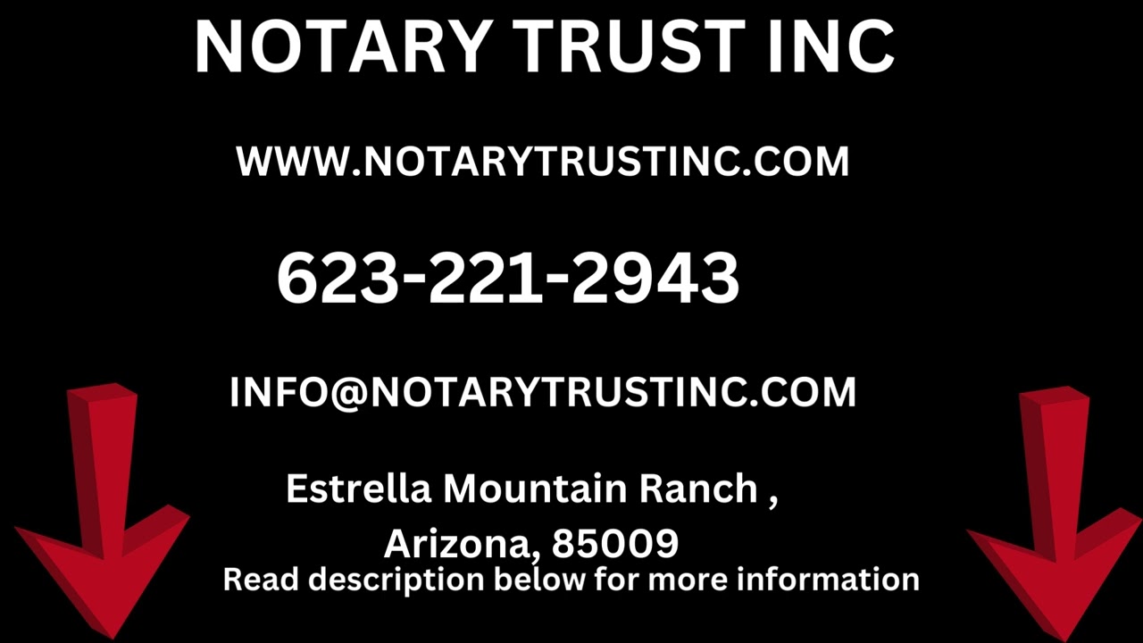 Notary Public, Estrella Mountain Ranch, AZ, 85009, Open Early and Late. I am the notary near you.
