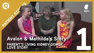 Avalon & Mathilda talk about their parent's living kidney donor love story PART 1 (E 99)
