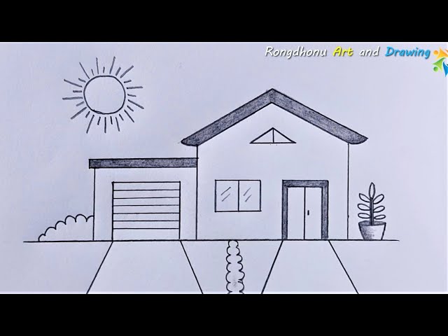 Pencil Drawing For Kids House