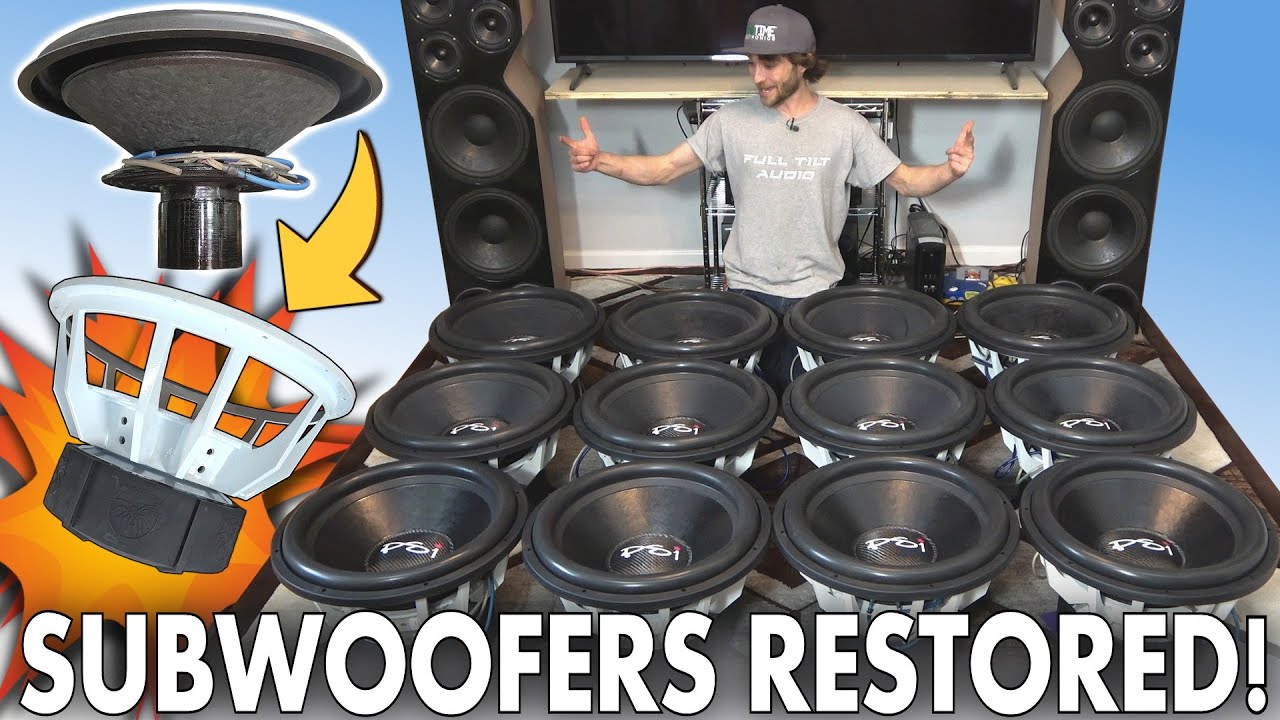 Restoring $12,000 Worth of SUBWOOFERS w/ RARE 18" Soundstream Subs | To Recone PSI Car Audio Sub - YouTube
