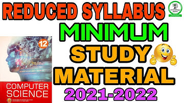 TN 12th  Computer Science  New Reduced syllabus minimum study material 2021-2022