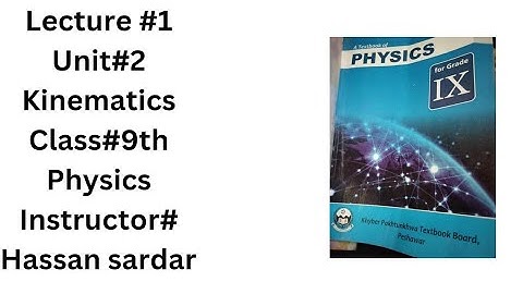 Lec 1 Unit 2 Kinematics Introduction||kinematics کا تعارف ||Introduction to Kinematics