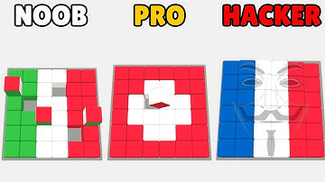 NOOB vs PRO vs HACKER - Roll and Color !! Full Gameplay (Android,iOS)