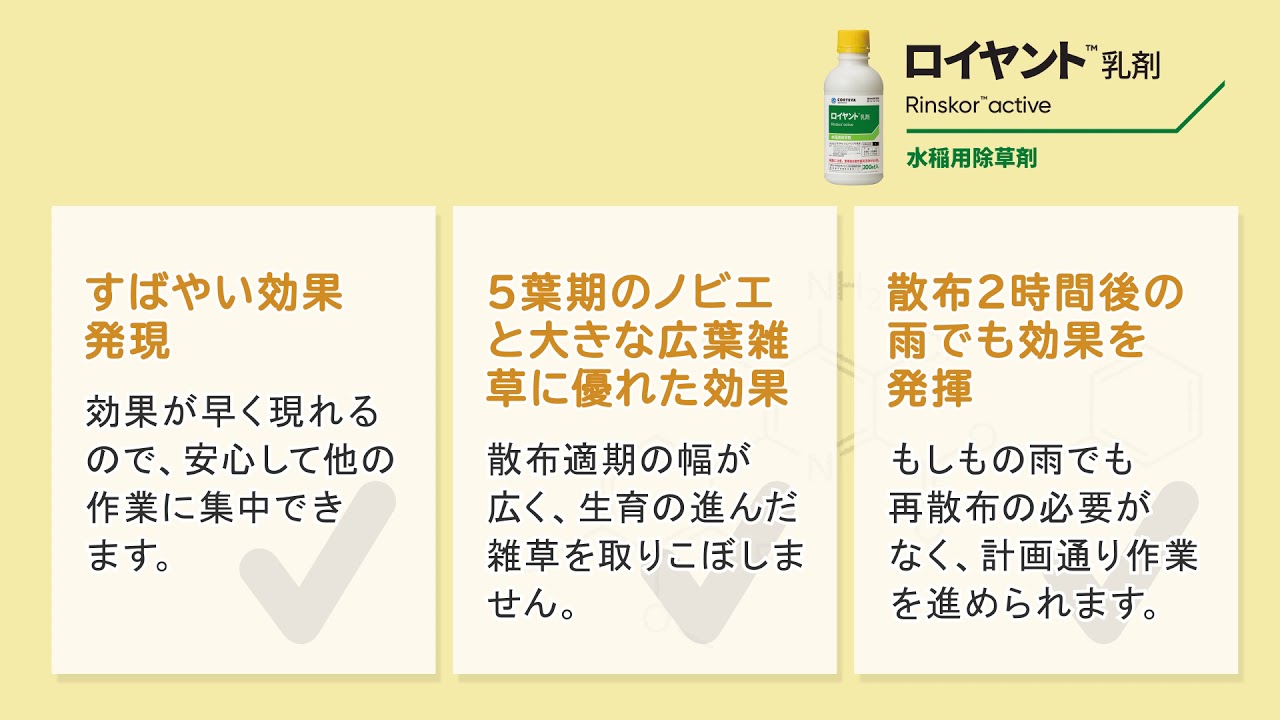 新規水稲用中後期除草剤 ロイヤント 乳剤の除草効果 Youtube