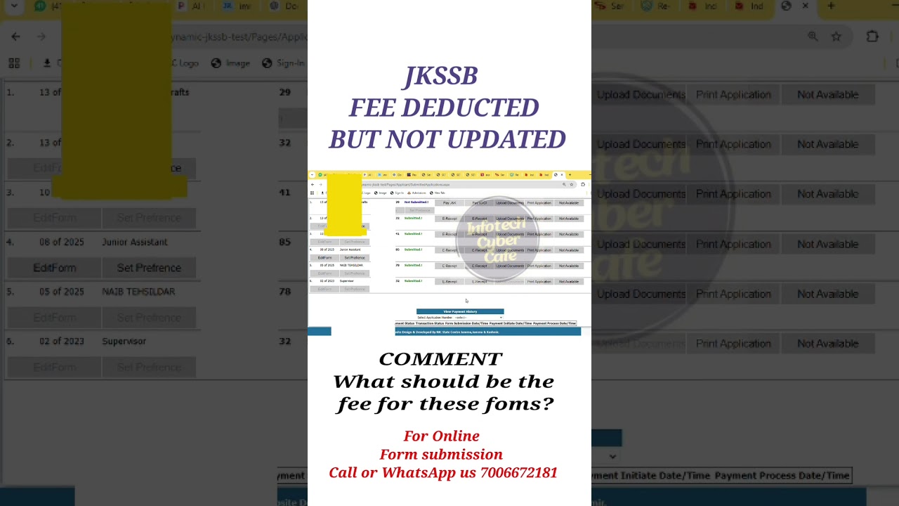 JKSSB PAYMENT FAILURE ISSUE 