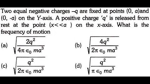 Two equal negative charge –q are fixed at the fixed points (0,a) and (0,-a)