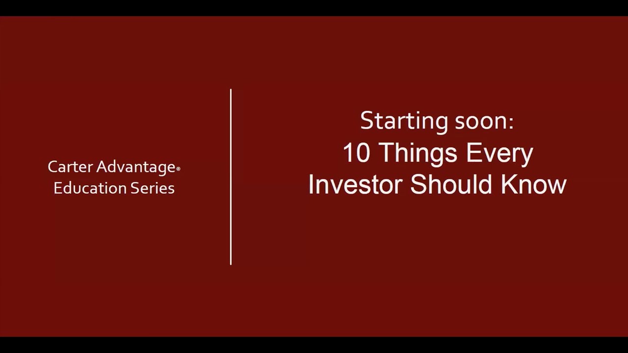 10 Things Every Investor Should Know - YouTube