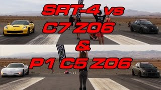 SRT-4 vs C7 Z06 & S/C C5 Z06