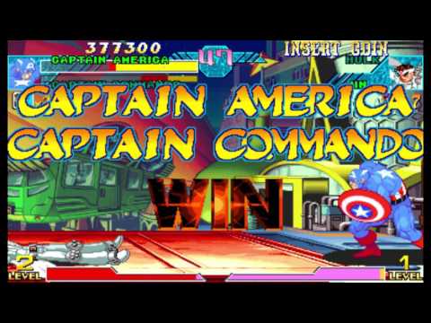 Marvel vs Capcom 1 ( Arcade ) - Captain Commando / Captain America Playthrough ( July 7, 2017 )
