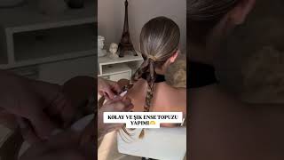 💫 Pratik &amp; Şık: Örgülü Ense Topuzu Nasıl Yapılır? #topuz