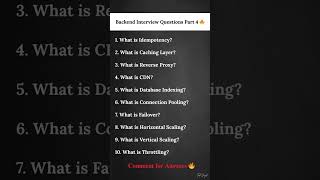 Top Backend Questions You Must Know (Part 4) | Backend Interview Questions (Comment for Answers)