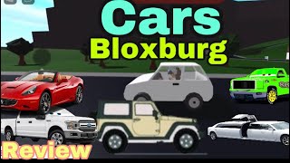 Reviewing All The Cars in Bloxburg   Limo, Jeep, golf cart!! • Roblox