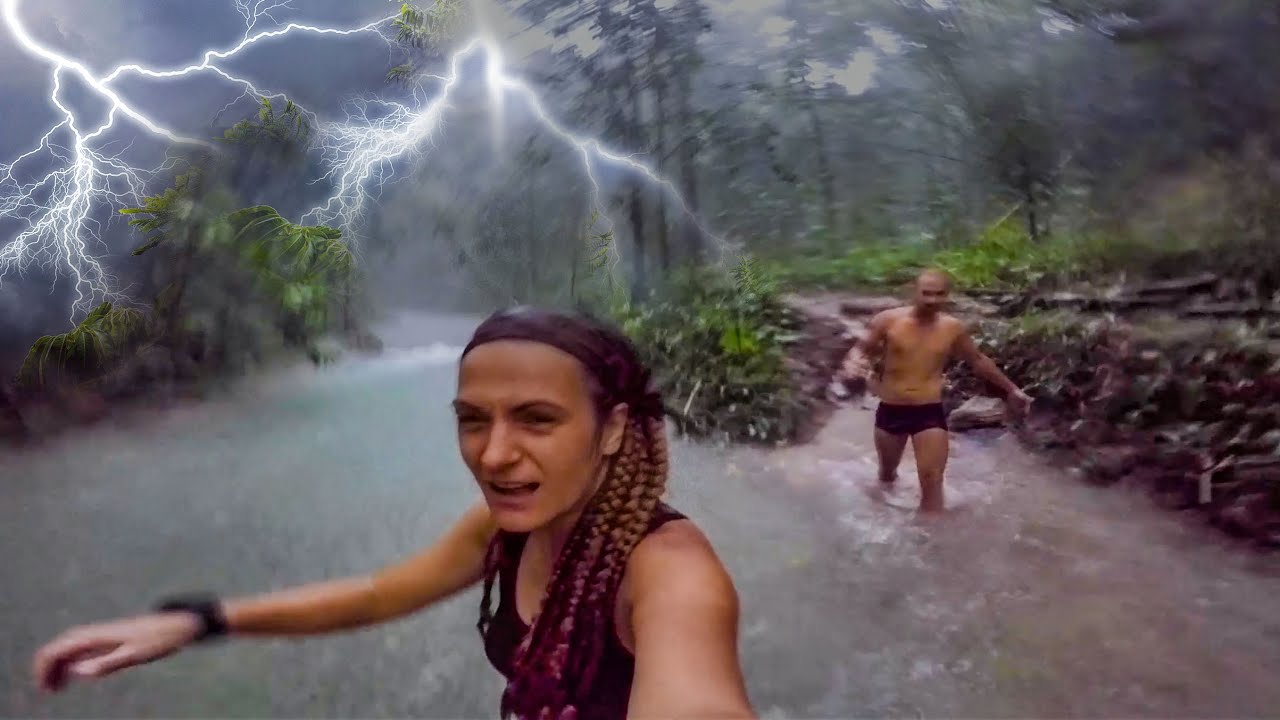 Caught in a Storm - Filming in water when this happened. Mayfield Falls. Jamaica Video Guide.