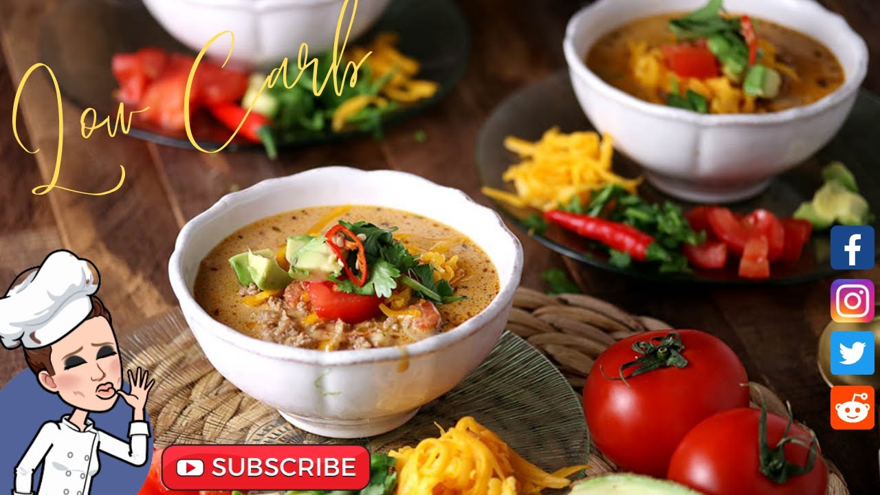 Creamy Taco Soup Low-carb and Keto Friendly - YouTube
