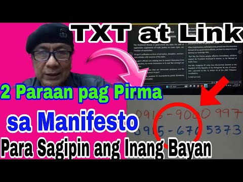 2 Paraan Pag Pirma ng MANIFESTO , para Sagipin ang Inang  Bayan 