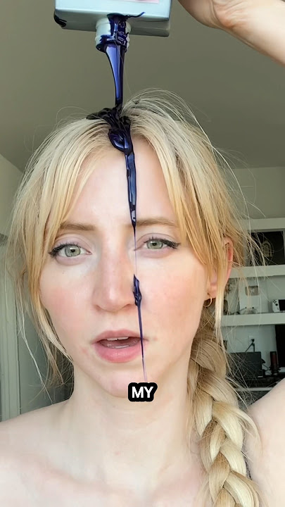 Accidentally dying my hair PURPLE 😑