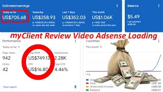 My Client Review Video Adsense Loading $1.09K  complete| High CPC Adsense Loading 2023