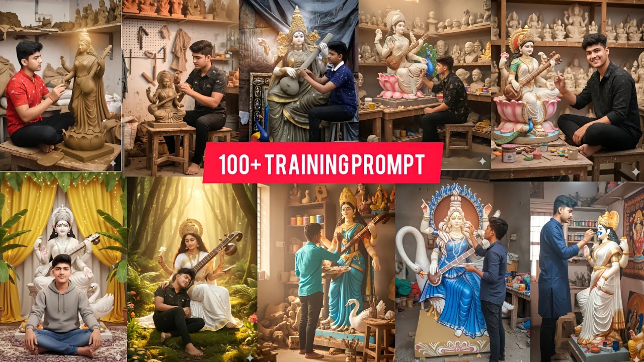 100+ Saraswati Puja AI Photo Editing 2026 | Gemini AI Photo Prompt | Saraswati Puja Viral AI Images