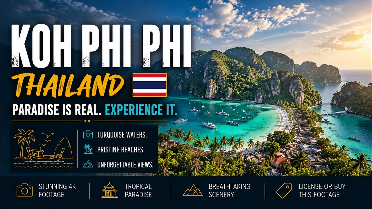 Koh Phi Phi 4K aerial drone footage