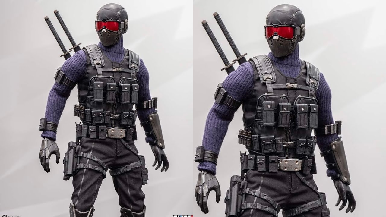 New Gijoe Snake Eyes Commando action figure Threezero on display 