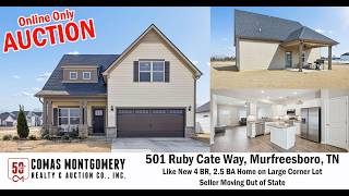 Like-New 4 BR Murfreesboro Home on Large Corner Lot | Online Only Auction ends June 30th, 2026 Like-New 4 BR Murfreesboro Home on Large Corner Lot | Online Only Auction ends June 30th, 2026