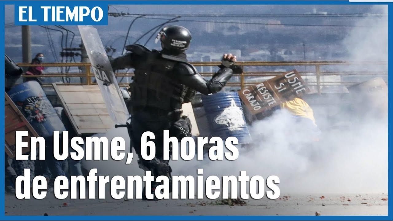Enfrentamientos entre manifestantes y la policía desde las 6 de la mañana en Usme