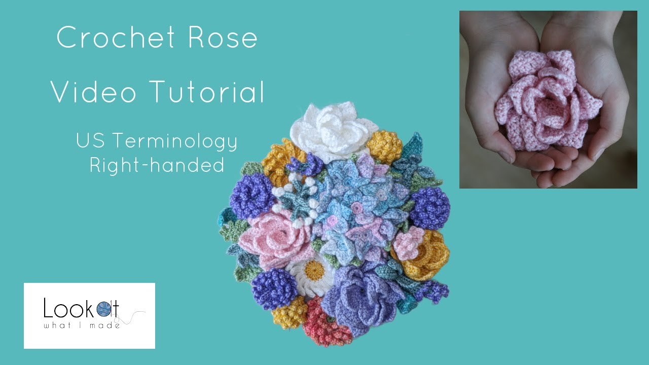 Урок по вязанию крючком розы. Дедри Уйс, для правшей.