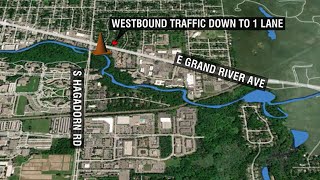 Grand River Avenue construction reduces road to one lane