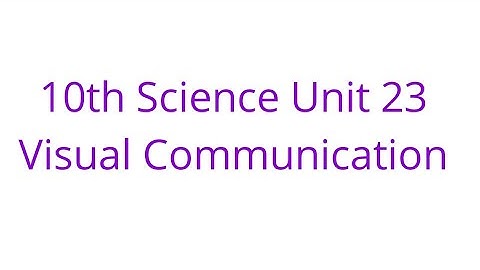 10th Science  Unit 23 Visual  communication