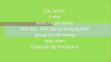 SQL Server-SO: Chữa bài tập Practical 4 (if-else, exists, biến, having, case-when)