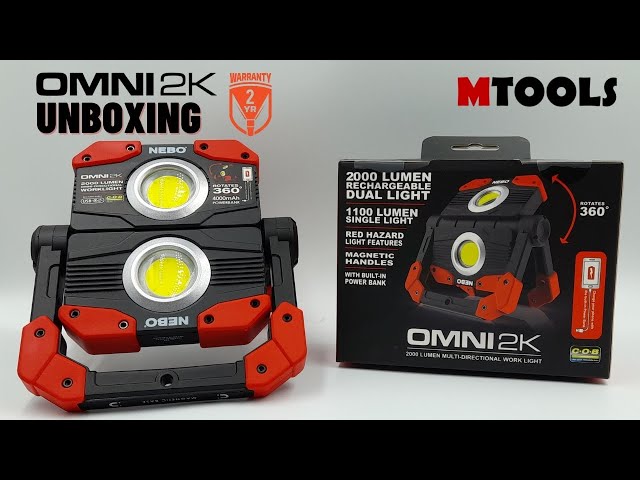 NEBO OMNI 3K Work Light - Multi-Directional Rechargeable Work Light & Power  Bank